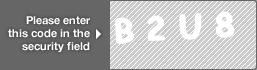 captcha code for visual authentication  letter B number 2 letter U number 8