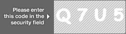 captcha code for visual authentication  letter Q number 7 letter U number 5