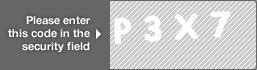 captcha code for visual authentication  letter P number 3 letter X number 7