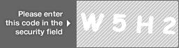 captcha code for visual authentication  letter W number 5 letter H number 2
